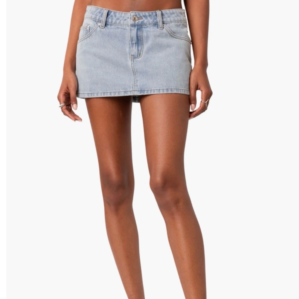 Edikted low rise denim skirt